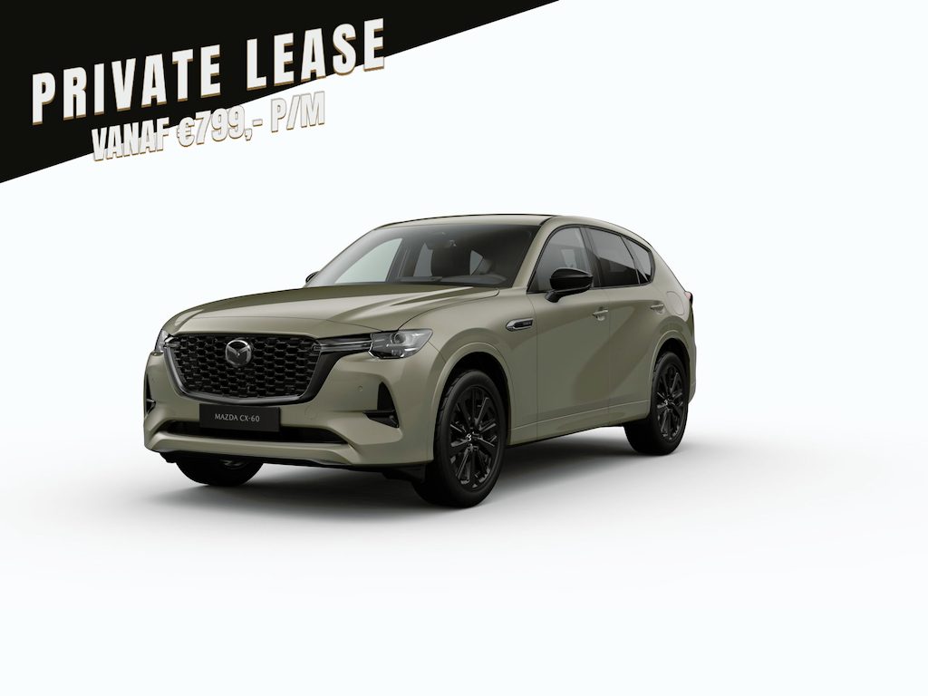 Mazda CX-60 e-Skyactiv PHEV Homura Business Edition | 12,3-inch TFT-kleurendisplay met bediening via centrale HMI Commander, touchscreen (voor Apple CarPlay / Android Auto™) of voice control | 12,3-inch digitale meterset | 20-inch lichtmetalen velgen, Black