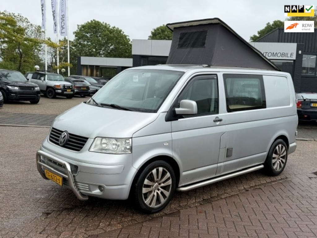 Volkswagen Transporter TDI 96KW 2.5 5 cilinder / camper / NAP met 192124 km./ APK 07/2027 / hefdak/trekhaak/sportvelgen/fornuis.