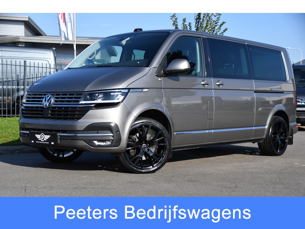 Volkswagen Transporter 2.0 TDI L2H1 30 DC Caravelle Virtual, Adaptieve Cruise, Camera, 2 x Electrische deur, 199pk, LED, Leder, Clima, Stoelverwarming, Carplay, Automaat, Uniek!