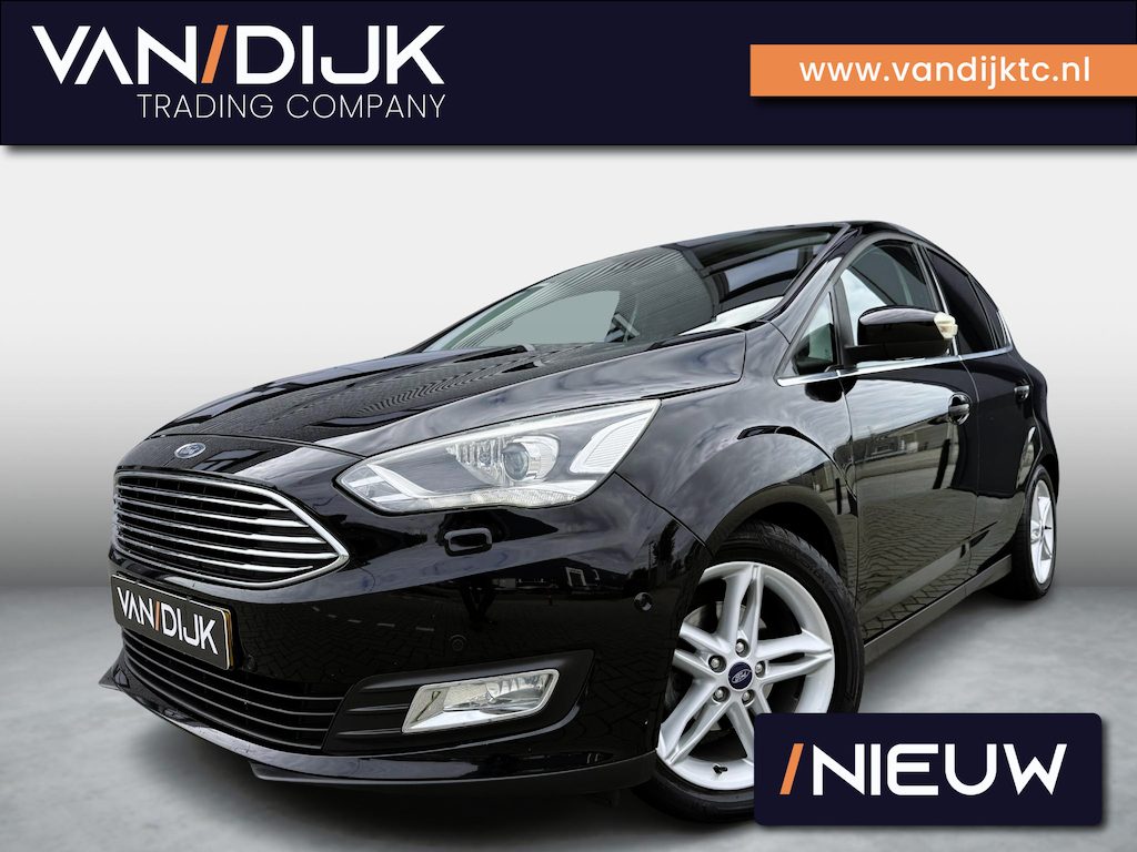 Ford C-Max 1.0 Titanium ✓Distributieketting ✓Bi-Xenon ✓Navigatie ✓Camera ✓Apple Carplay & Android Auto ✓Stuur- Stoelverwarming ✓Cruise ✓Climate ✓Keyless ✓Lichtmetaal 17” ✓Trekhaak