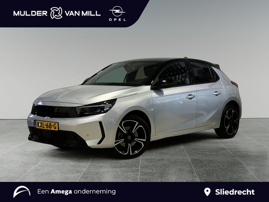Opel Corsa GS 1.2 Turbo Hybrid 110pk e-DCT6 | TWO-TONE! | DODEHOEBEW. | STUUR- EN STOELVERW. | ADAPTIVE CRUISE | 180° CAMERA | KEYLESS | NAVI | CLIMATE CONTROL | 17" LM VELGEN |