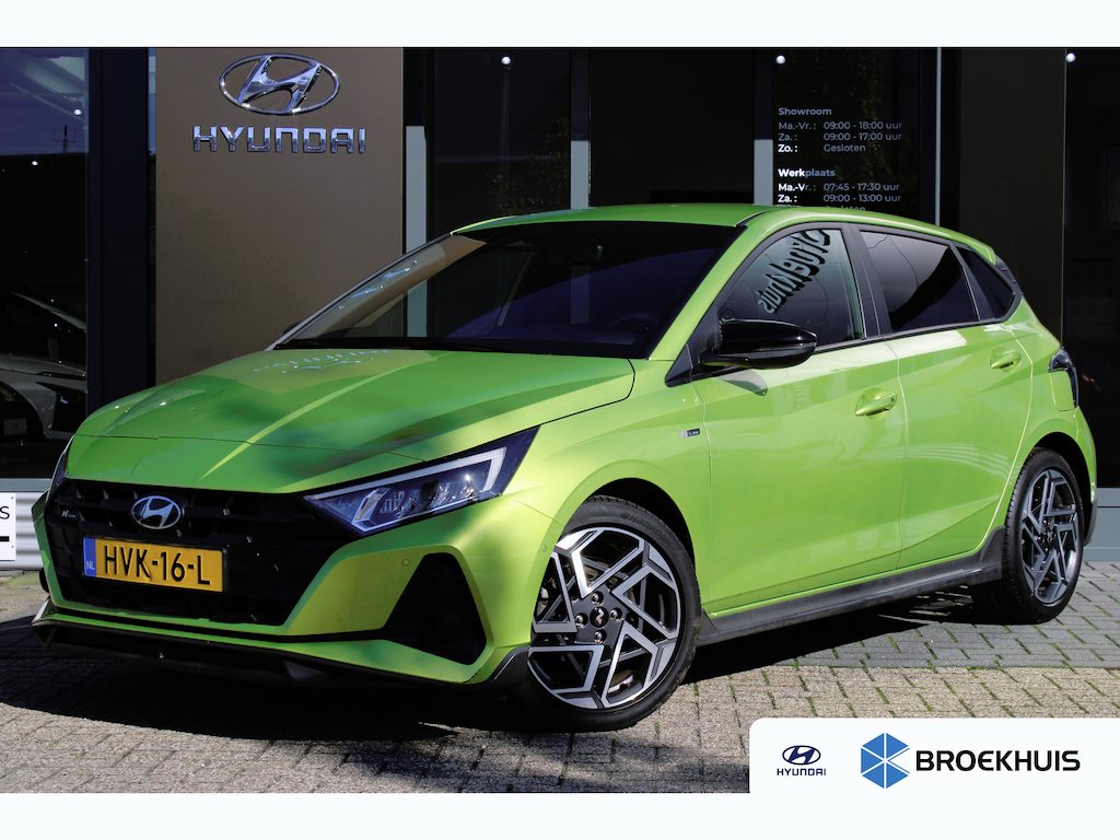 Hyundai i20 1.0 T-GDI 100pk N-Line | Camera | Carplay | Premium audio | Cruise controle | Navigatie | Lucid Lime | 17'' velgen | Dodehoek detectie | Parkeersensoren