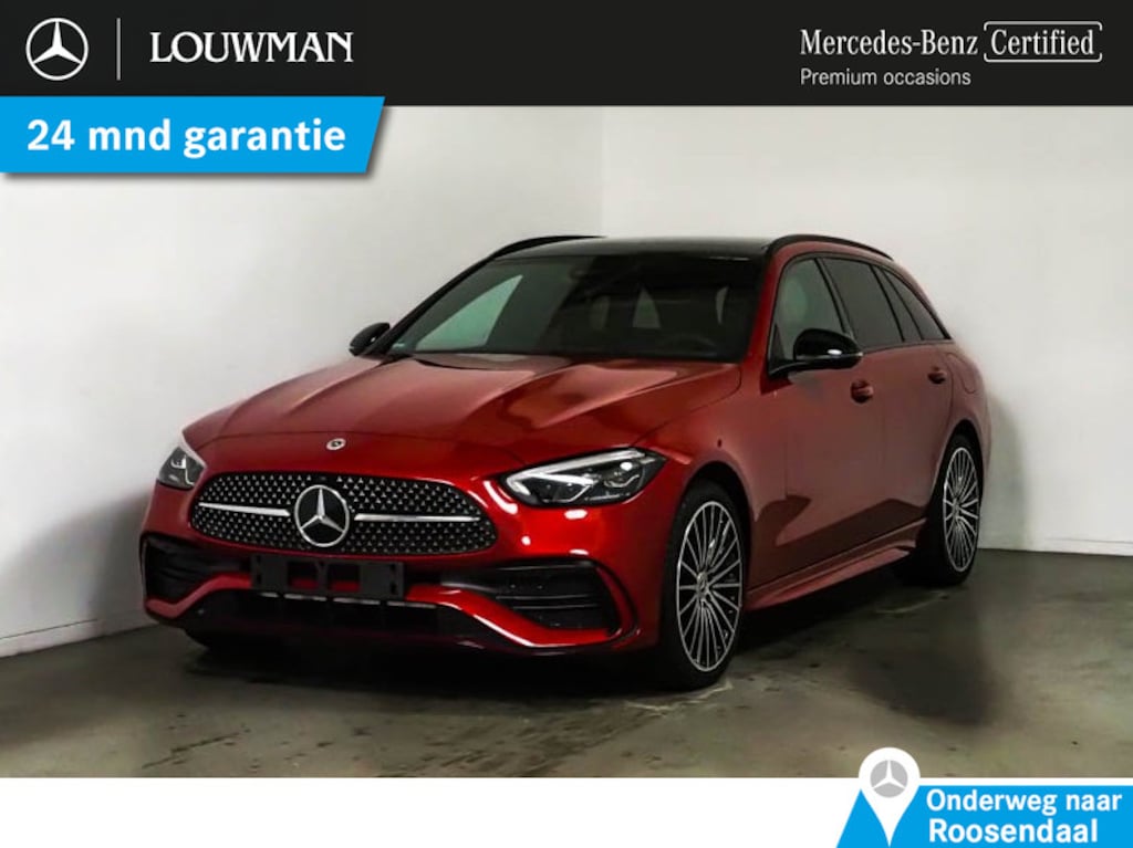 Mercedes-Benz C-klasse Estate 300 e AMG Plug-In Hybride Trekhaak | AMG Line | Night Pakket | Panorama Schuif-Kanteldak | 19 Inch AMG Velgen | Advanced Soundsystem. Inclusief 24 maanden MB Certified garantie voor Europa.