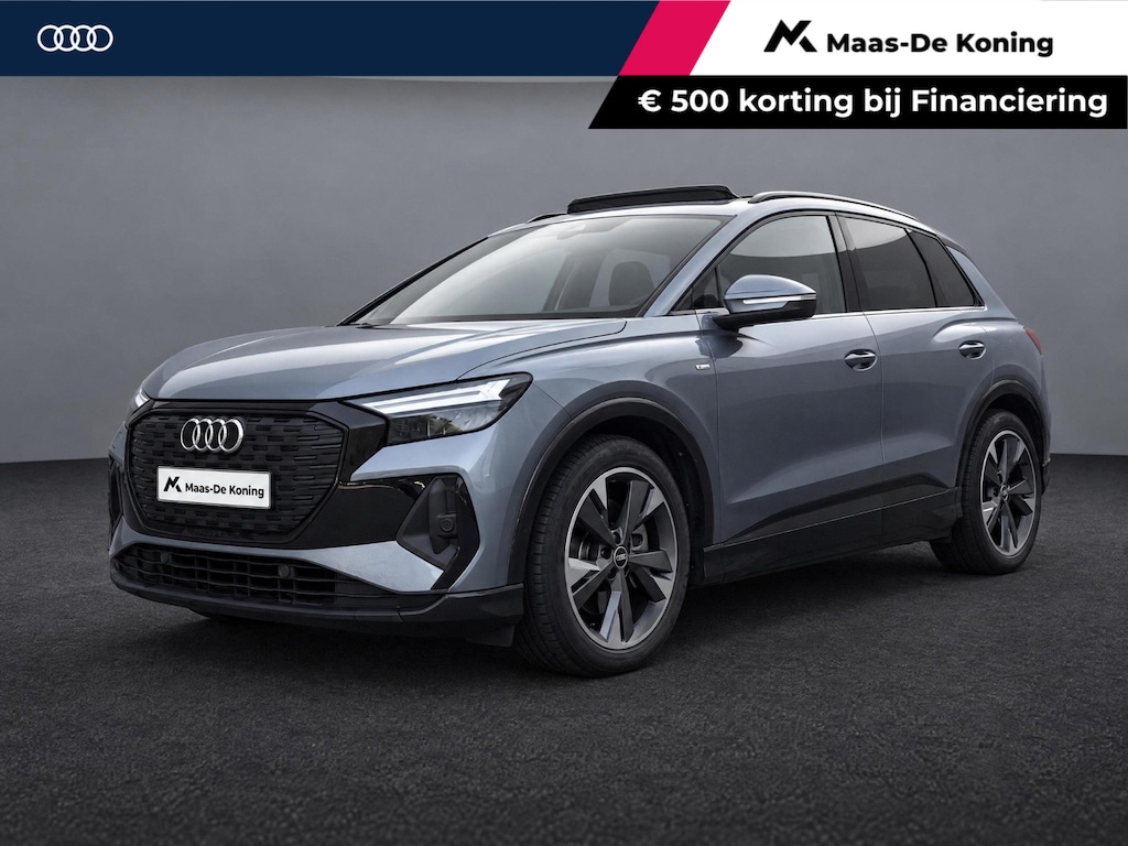 Audi Q4 e-tron 40 S edition 77 kWh 204pk · Panoramadak · Camera · Keyless · Dodehoeksensor · Head-Up Display · Elek. Achterklep · Apple/Android Car Play ·