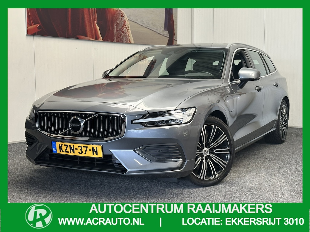 Volvo V60 2.0 T6 RECHARGE AWD INSCRIPTION 91% SOH LEDER NAVIGATIE ADAPTIVE CRUISE CONTROL PANORAMA SCHUIF/KANTELDAK APPLE CARPLAY/ANDROID KEYLESS GO RIJSTROOKSENSOREN TREKHAAK ZEER MOOI !!