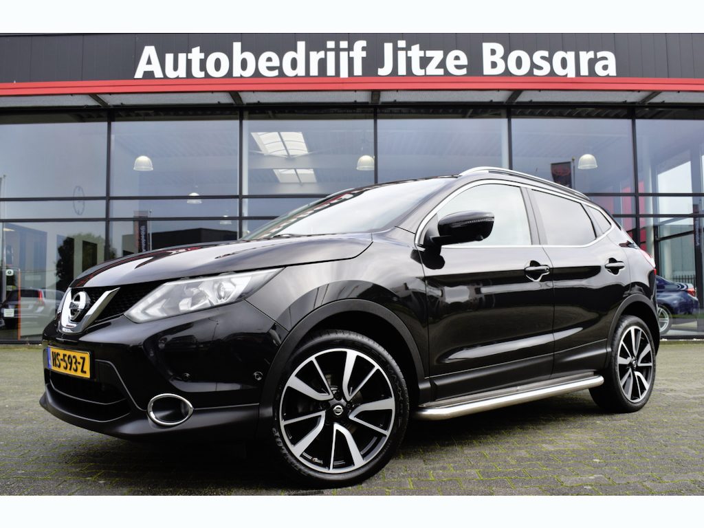Nissan Qashqai 1.6 164pk Tekna Panoramadak | Zwart Leder | LED | Full Map Navi | 360°Camera | Volledig Onderhouden!!