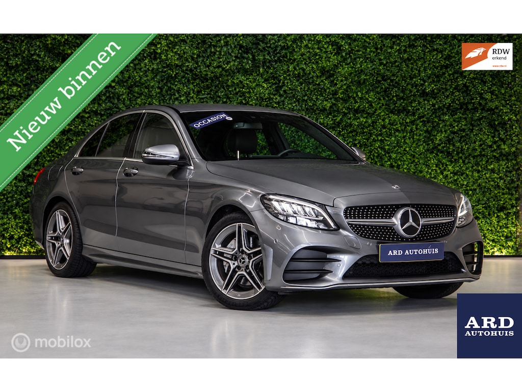 Mercedes-Benz C-klasse 180 AMG-Line|1e eig|NL|Trekh,|Leder|Cam.
