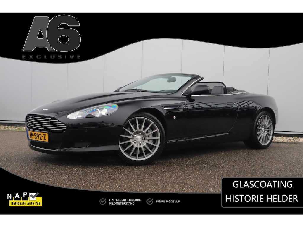 Aston Martin DB9 Volante 5.9 V12 Touchtronic Automaat Zwart Leder Sportstoelen 19 inch LMV Memory Stoelen Xenon Windvanger Glascoating NP: €241.000 ! Heldere Historie