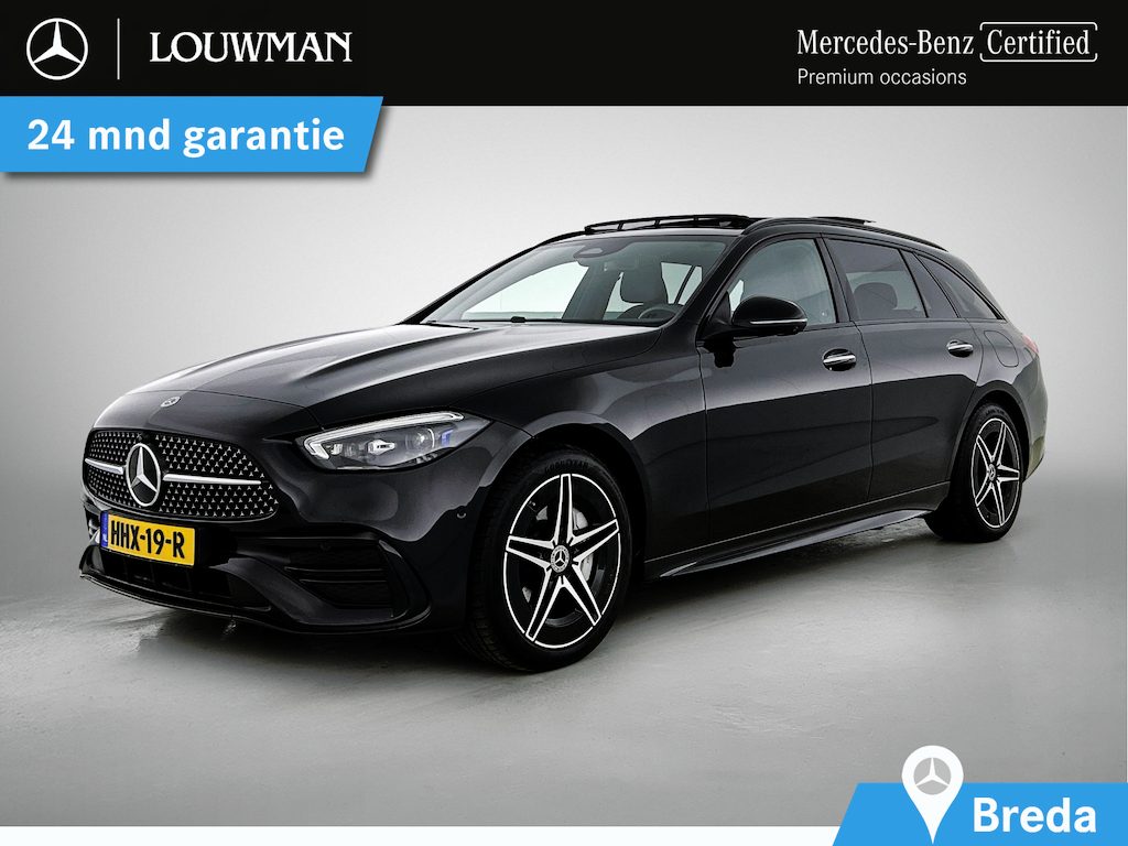 Mercedes-Benz C-klasse Estate 300 e Star Edition AMG Line Plus | 360° camera | Panoramadak | Burmester 3D | Stoelventilatie/- verwarming | Inclusief 24 maanden MB Certified garantie voor Europa.