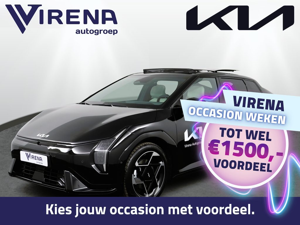 Kia EV4 Fastback GT-PlusLine 81.4 kWh - Stoelverwarming/ventilatie - Glazen Schuif-/kanteldak - Elektrisch verstelbare voorstoelen - Dodehoekcamera - Head-up display - Fabrieksgarantie tot 09-2032