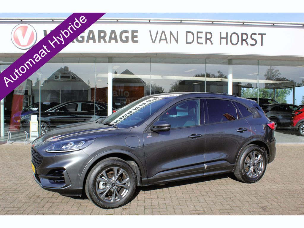 Ford Kuga 2.5-225pk PHEV ST-Line X. Hybride rijden voor een reëel bedrag ! Autm. airco dual, adapt. cruise control, navigatie, LED verl., telefoonvoorb., lane- en side assist, elektr. achterklep, B&O soundsyst., camera v+a, stoel- en voorraamverw. etc.