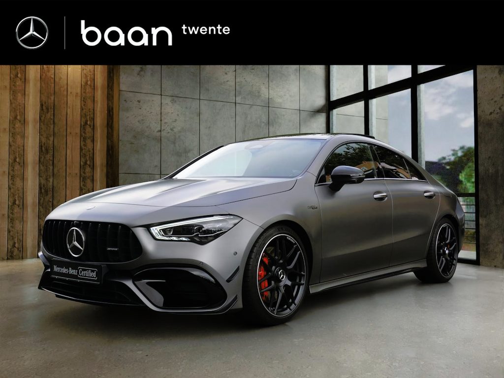Mercedes-Benz CLA AMG 45 S 4MATIC+ Berggrijs MAGNO | AMG-Night Pakket II | Panorama | Burmester | Multi-Beam | 360 Camera