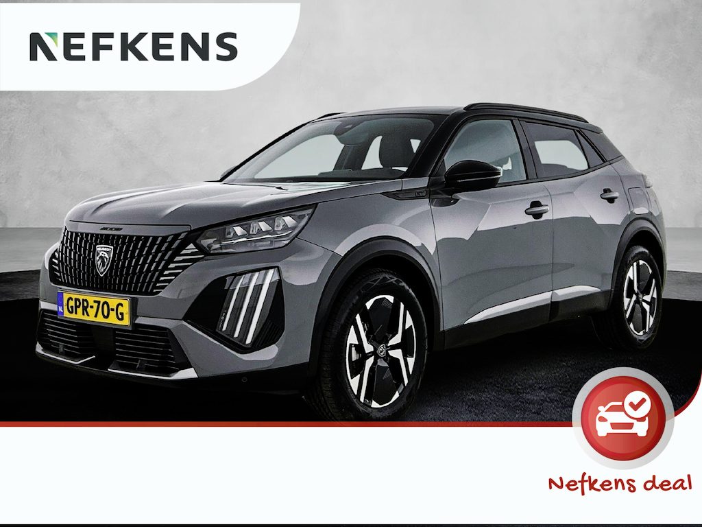 Peugeot 2008 SUV GT Hybrid 145pk Automaat | Navigatie via draadloze Apple Carplay / Android Auto | Achteruitrijcamera | Climate Control | Cruise Control | Full Led koplampen | Parkeersensoren v+a | Keyless | Armsteun | Digitaal instrumentenpaneel | Sfeerverlichting | DAB+ radio | Afwijkende dakkleur | Donker getint glas | 17" lichtmetalen velgen |