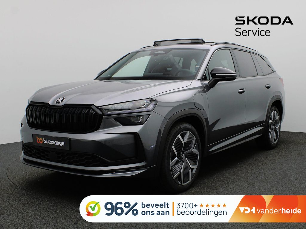 Skoda Kodiaq 1.5 TSI PHEV Sportline Limited 204PK DSG Pano-Schuifdak, Trekhaak, 20" LM Velgen, Stoelverwarming, Keyless, Canton Audio, Virtual cockpit, Navi, Side Assist, Memorystoel, Achteruitrijcamera, Full LED Matrix Koplampen