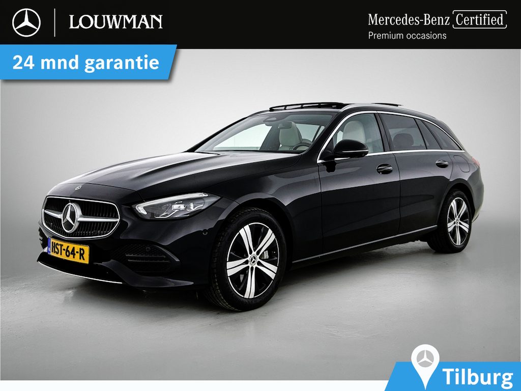 Mercedes-Benz C-klasse Estate 300 e Luxury Line |  Elektrische voorstoelen| Stoelverwarming voor | 360 Camera | Sfeerverlichting | Lederlook bekleding | Navigatie | Smartphone intergratie | Trekhaak | Inclusief 24 maanden Mercedes-Benz Certified garantie voor Europa.