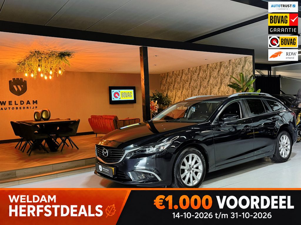 Mazda 6 Sportbreak 2.0 SkyActiv-G 165 Skylease+ Garantie|Keyless|StoelVW|Navi|Cruise|PDC|LED|17" Velgen|Rijklaar