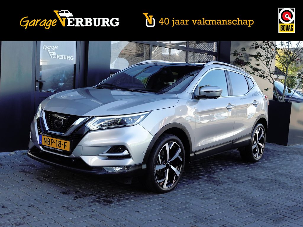 Nissan Qashqai 1.6 Tekna + (Navi,Camera360,Cruise,Trekhaak,Leer,Panoramadak,keyless,BOSE) -- 57.434 Km --