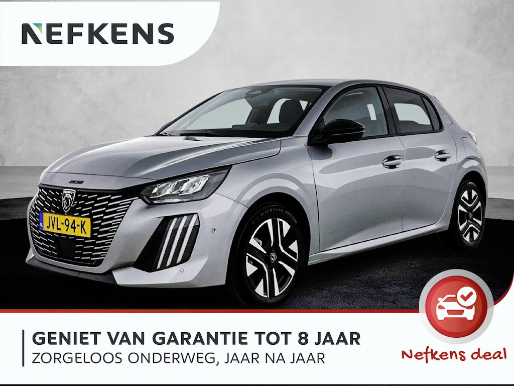 Peugeot 208 Allure Hybrid 110pk Automaat | Navigatie | 360° Camera | Climate Control | Adaptieve Cruise Control | Parkeersensoren v+a | Dodehoeksensor | Armsteun | Digitaal instrumentenpaneel | Draadloze Apple Carplay / Android Auto | DAB+ radio | Donker getint glas | 16" lichtmetalen velgen |