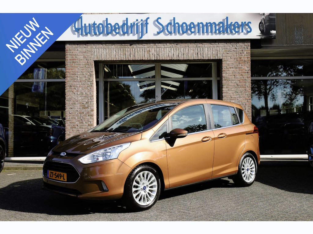 Ford B-Max 1.0 EcoBoost Titanium CAMERA TREKHAAK LEER RUIT+STOELVERWARMING 2xPDC ALL-SEASONS-NIEUW CLIMA CRUISE 2xKEYLESS LMV ENZ!