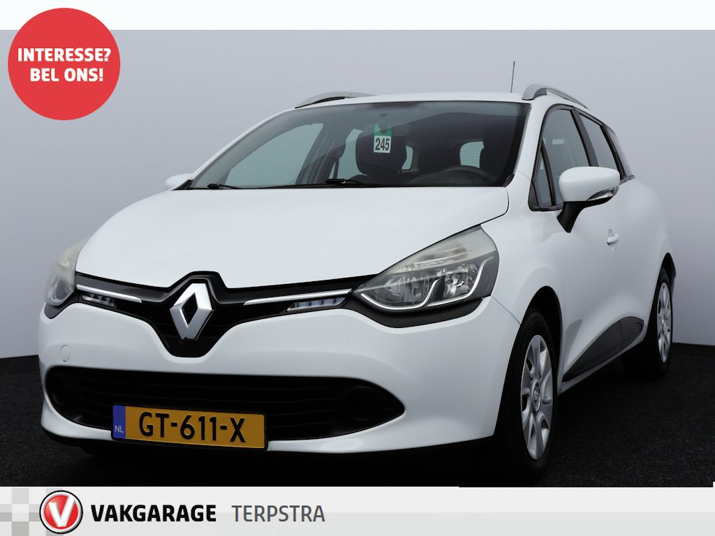 Renault Clio Estate 1.5 dCi ECO Expression/ HISTORIE!/ D-Riem verv: 152.000 KM!/ Trekhaak/ Navi/ Airco/ Cruise/ Elek. pakket/ Isofix/ Bluetooth/ Multi. Stuur/ Dakrails/ LED Dagrijverl.