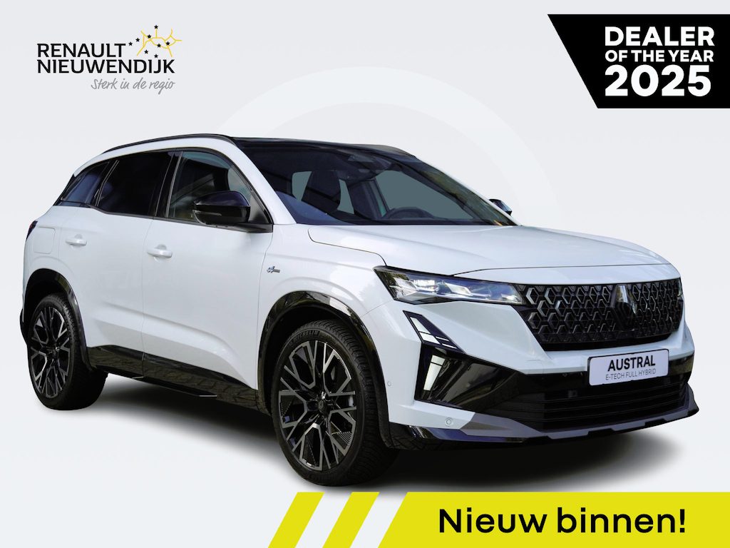 Renault Austral 1.2 full hybrid 200 esprit Alpine AUTOMAAT / ALLE OPTIES / PANO / HARMAN KARDON / NAVI / CAMERA 360 / HEAD-UP / MATRIX LED / ELEK. STOELEN / MASSAGE / STOELV. / STUURV. / VOORRUITV. / ELEK. ACHTERKLEP / 20'' LMV ALL-SEASON