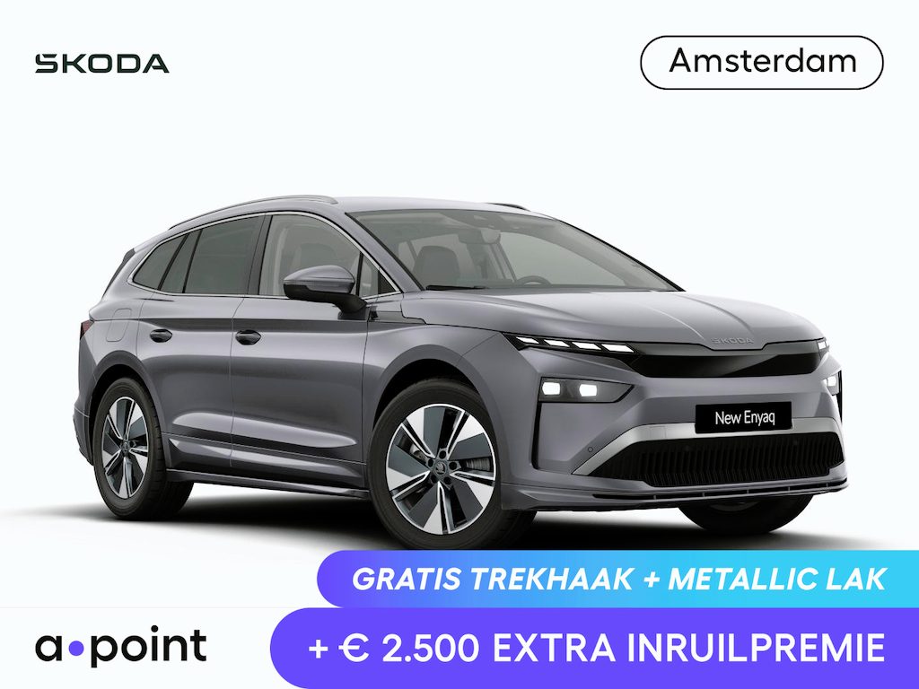 Skoda Enyaq 85 Business Edition 286 pk | Trekhaak | Achterbumper en dorpels in carosseriekleur | Velgen: 19" lichtmetalen velgen Regulus, antraciet gepolijst
