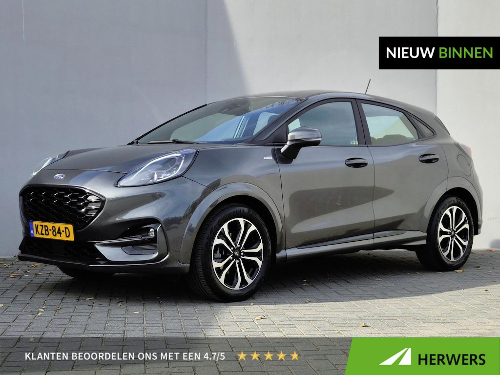 Ford Puma 1.0 EcoBoost Hybrid ST-Line / Apple Carplay Android Auto / Stuur- Stoel & Voorruitverwarming / Cruise control / Keyless start / Climate control / Draadloze telefoon lader / Parkeersensoren achter / Trekgewicht 1100 kg /