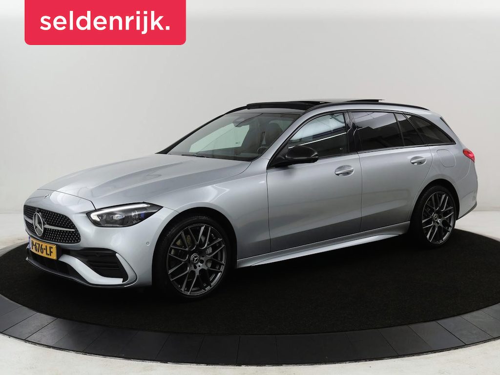 Mercedes-Benz C-klasse Estate 300 e AMG Line | SOH 98,0% | Panoramadak | Leder | Memory | Stoelverwarming | Cruise control | 360 Camera | Sfeerverlichting | Carplay