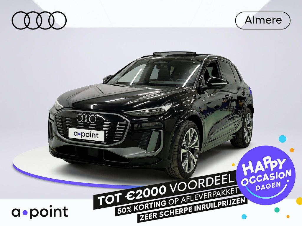 Audi Q6 e-tron S edition quattro 100 kWh 367 pk | Verlengde garantie | Warmtepomp | Navigatie | Panoramadak | Trekhaak (wegklapbaar) | Park assist | 360° camera | HUD | Passagiersscherm | Bang & Olufsen | S-Line |