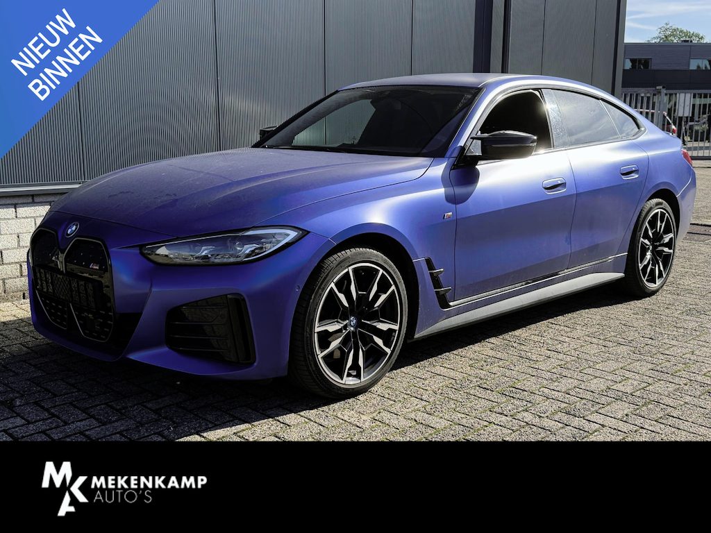 BMW i4 M50 High Executive 84 kWh 19"/Lederen M-stoelen + memory/Harman Kardon/Keyless/Camera/Adaptief M onderstel/Stoelverwarming