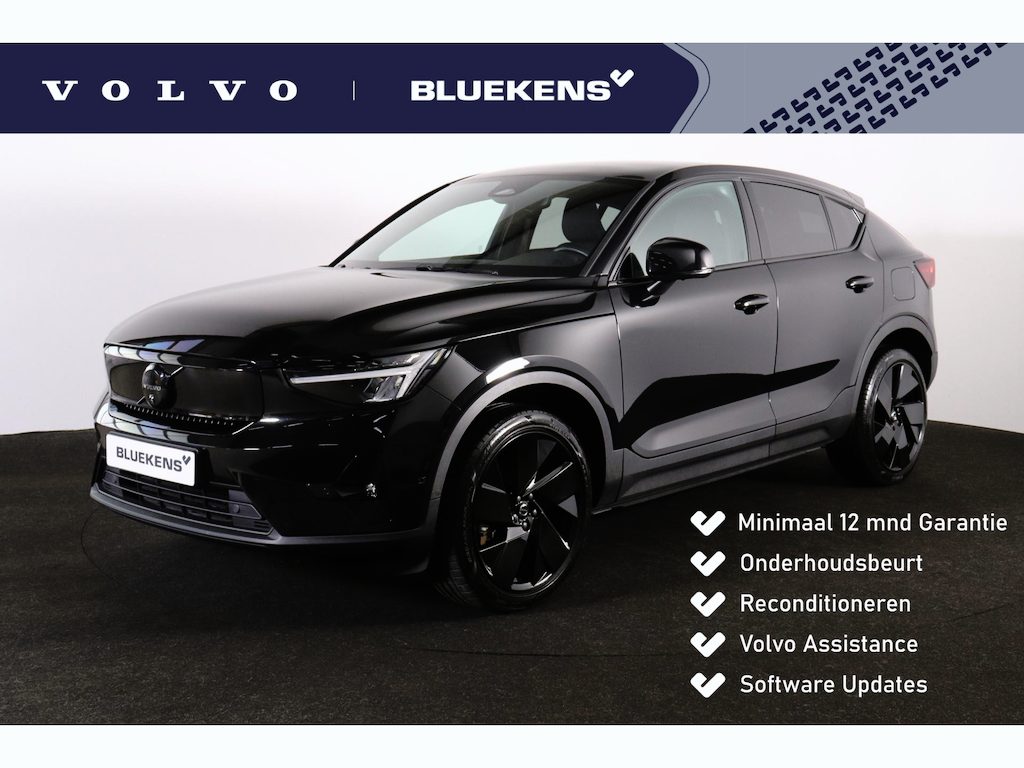 Volvo EC40 Extended Range Ultra Black Ed. 82 kWh - Panoramadak - IntelliSafe Assist & Surround - 360º Camera - Harman/Kardon audio - Verwarmde voorstoelen, stuur & achterbank - Parkeersensoren voor & achter - Elektr. bedienb. voorstoelen met geheugen links - Draadloze tel. lader - Warmtepomp - Extra getint glas - 20' LMV