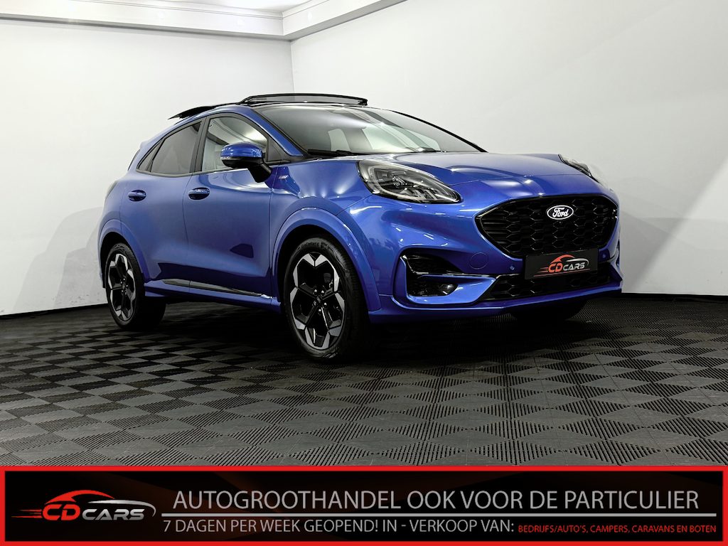 Ford Puma 1.0 EcoBoost Hybrid ST-Line X Facelift Panoramadak, Camera, Winterpakket, Half leder, b&o Geluid, Cruise control adaptief, Elektrische achterklep