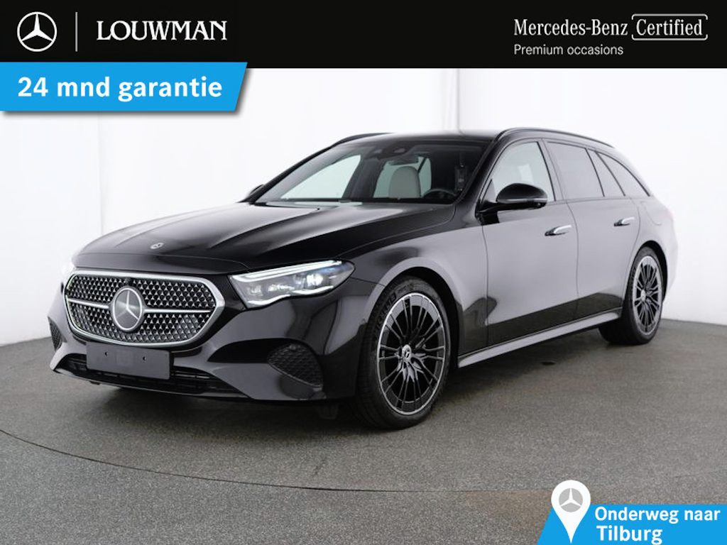 Mercedes-Benz E-klasse Estate 300 e Avantgarde Night Edition Panorama Schuif-Kanteldak | Digital Licht | 20 Inch Velgen | Trekhaak | AC en DC Laden | Stuur en Stoelverwarming. Inclusief 24 maanden MB Certified garantie voor Europa