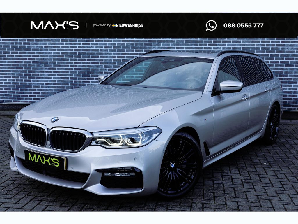 BMW 5-Serie Touring 520i High Executive | M-Sport | Panoramadak | Head-up Display | HiFi Audio | Achteruitrijcamera | Nappaleder Exklusiv | Elektrische Achterklep | Lichtmetalen Velgen 19 inch | Stoelverwarming | Comfortzetels | Cruise Control Adaptief | Dodehoekdetectie | Navigatie Professional