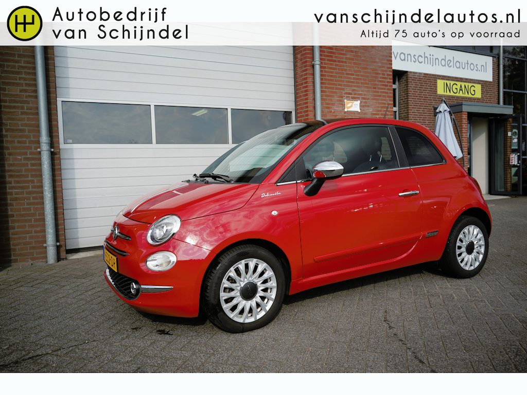 Fiat 500 1.0 HYBRID DOLCEVITA SEPT 2021 ORIGINEEL NEDERLANDS PANORAMADAK LEDER ECC AIRCO CRUISECONTROL PARKEERSENSOREN BLUETOOTH 15INCH LMV ELECTR.RAMEN/SPIEGELS