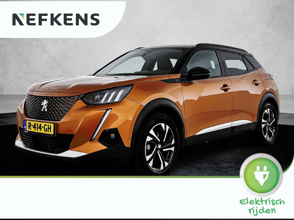Peugeot e-2008 SUV EV GT 50 kWh 136pk | Accu 89% | 1-fase laden | Lage kilometerstand | Navigatie | Achteruitrijcamera | Full Led koplampen | 3D Cockpit | Climate Control | Cruise Control | Half Lederen sportstoelen | Parkeersensoren v+a | Keyless start | Dodehoeksensor | Apple Carplay / Android Auto | DAB+ radio | Donker getint glas | RMC trekhaak | 17" lichtmetalen velgen |