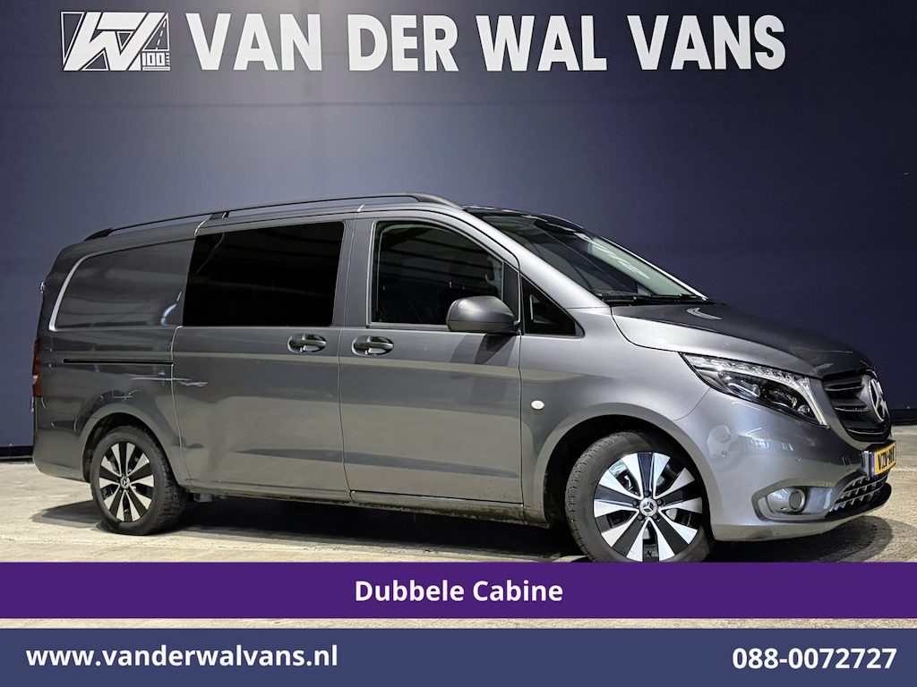 Mercedes-Benz Vito 116 CDI 164pk L2H1 Dubbele cabine Automaat Euro6 Airco | 5-Zits | Camera | 2x Zijdeur | LED | Apple Carplay 2500kg Trekhaak, Cruisecontrol, Android Auto, Lederen Bekleding, Parkeersensoren