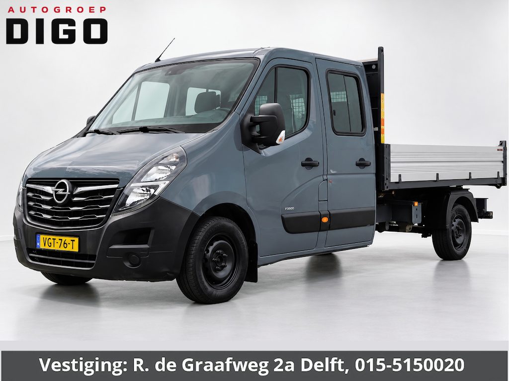 Opel Movano 2.3 CDTI BiTurbo L3 DC Kipper (ex.BTW) Dubbele Cabine + Open Laadbak | Trekhaak | Airco | Elektrische ramen |