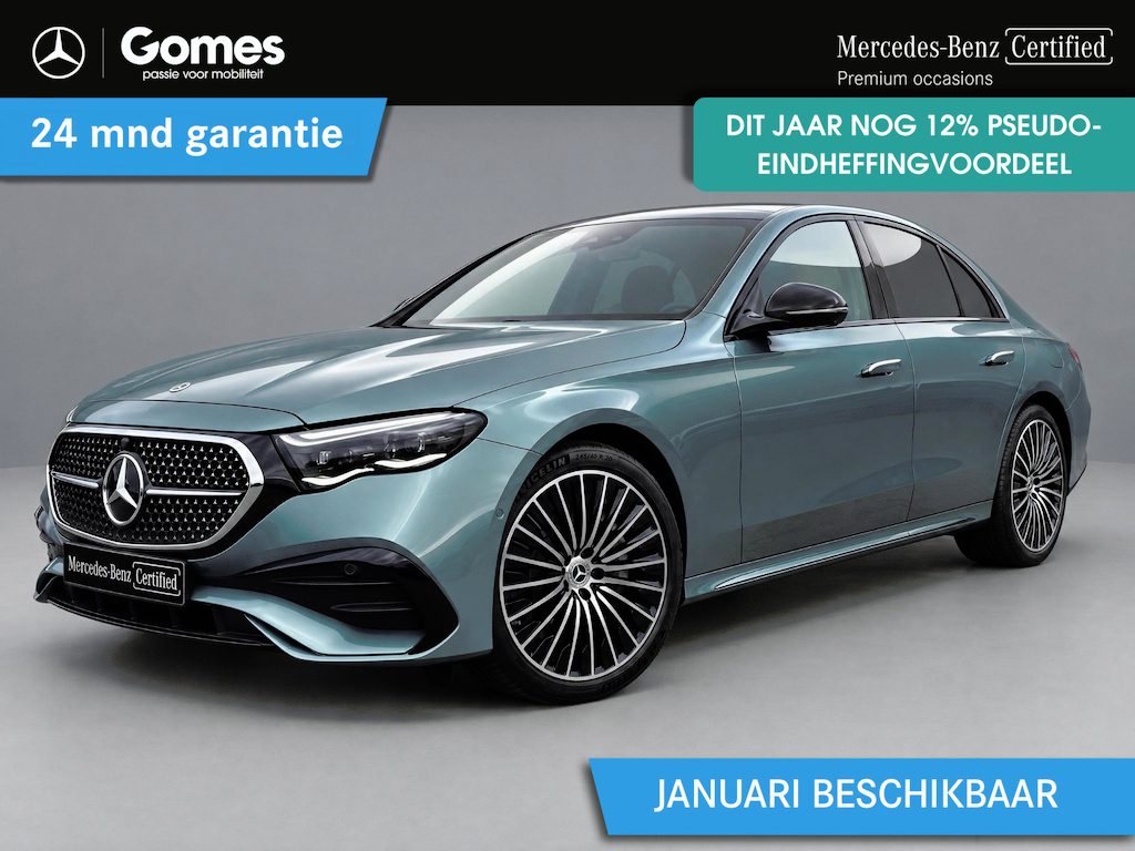Mercedes-Benz E-klasse 300 e Sport Edition | AMG Line | Leder Zwart | Premium Pakket | Night Pakket | Winter Pakket | Panoramadak | Burmester 4D Surround Sound | MBUX Superscreen | 360° Camera | DISTRONIC Afstandsassistent | Dodehoekassistent | Verkeersbordassistent | DIGITAL Light | Elektrisch Verstelbare Stoelen + Memory | Stoelventilatie | Stoelverwarming | Stuurverwarming | Sfeerverlichting | Apple CarPlay | Android Auto | Elektrisch Inklapbare Buitenspiegels | Parkeersensoren