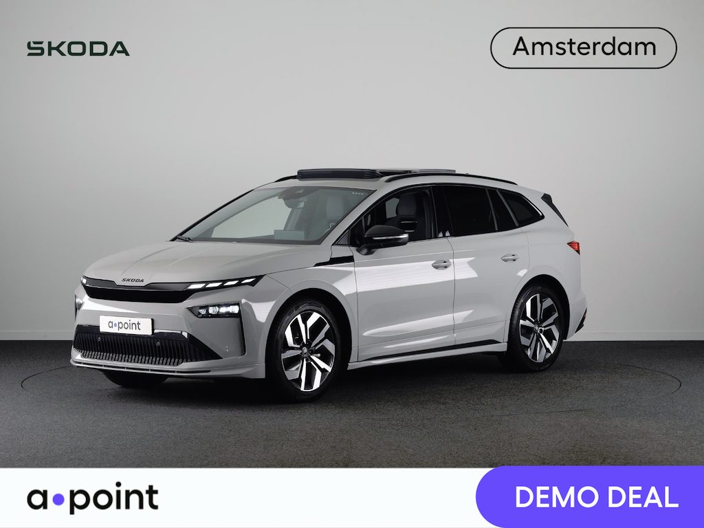 Skoda Enyaq 60 Sportline 204 pk | Panoramadak | Elek. stoel | Adaptive Cruise | Camera | Steel Grey