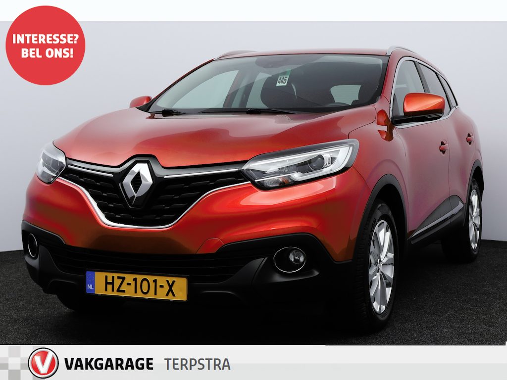 Renault Kadjar 1.2 TCe Zen/ DEALER ONDERHOUDEN!/ Trekhaak/ 17'' LMV/ Keyless/ Android Auto/ Extra getint glas/ Navi/ Clima/ Cruise/ Elek. pakket/ Isofix/ Bluetooth/ Armsteun/ Multi. LEDER. Stuur/ Mistl./ PDC/ Dakrails.