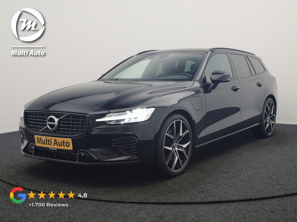 Volvo V60 T6 Recharge AWD R-Design PHEV 340pk Dealer O.H. | SOH 82,8% | Camera | Harman / Kardon | Lederen Sportstoelen Memory & Verwarmd | Stuur Verwarmd | Keyless | BLIS | Cruise Control | Apple Carplay | Navigatie | DAB | 20"L.M | Plug In Hybrid