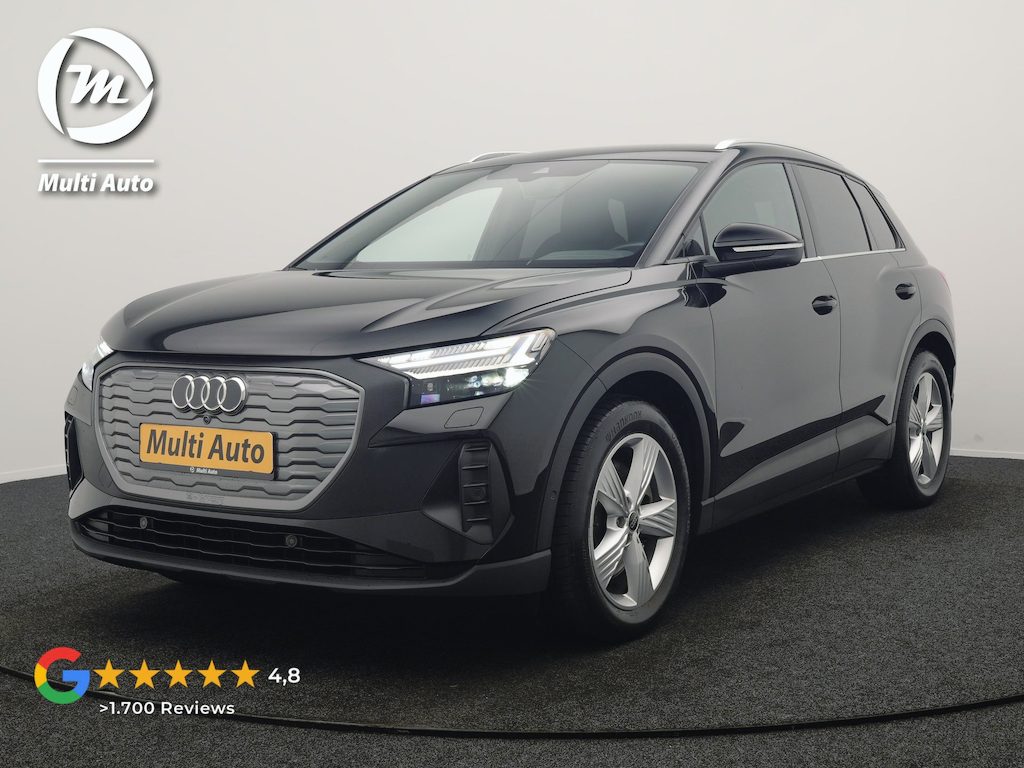 Audi Q4 e-tron 45 quattro S Line 82 kWh 286pk Dealer O.H | Trekhaak Af Fabriek | Adaptive Cruise | 360 Camera | Matrix LED | Lederen Sportstoelen Verwarmd | Keyless | Sfeerverlichting | Blis | Navigatie | Virtual | DAB | 19"L.M |