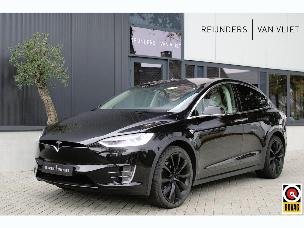 Tesla Model X 100D | 7 Persoons | 22" LM Velgen | Licht Leder | Stoel & Stuur Verw. | Carbon Inleg |