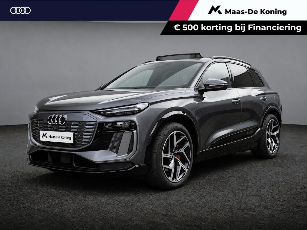 Audi Q6 e-tron S edition performance 100 kWh 306pk · SOH 98,1% · Panoramadak · Warmtepomp · 360 Camera · Wegklapbare Trekhaak · Bang & Olufsen · Kuipstoel · 21'' Inch · Garantie t/m 21-01-2031 of 100.000km