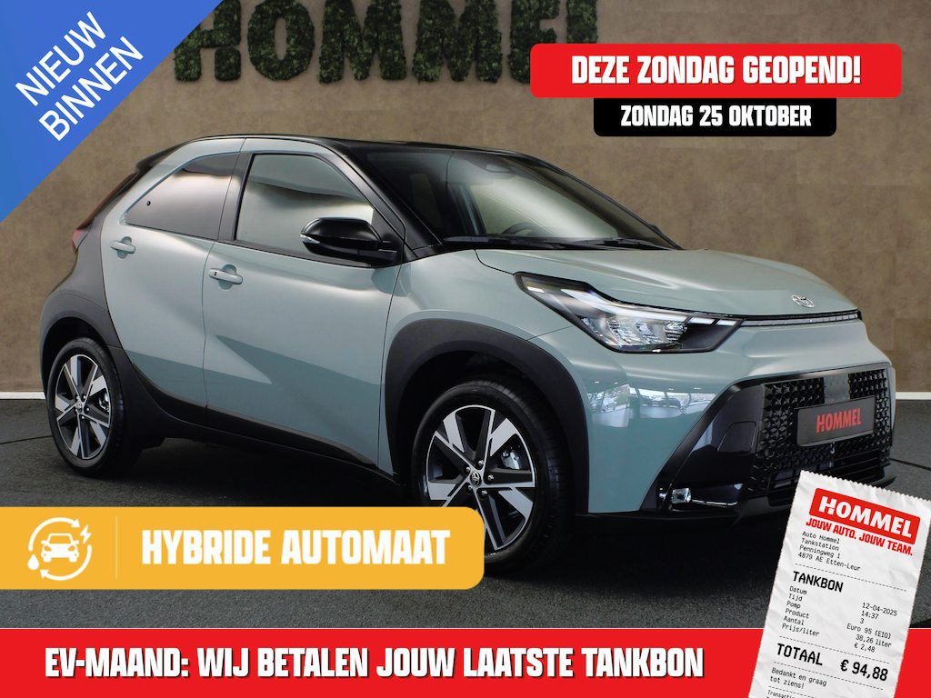 Toyota Aygo X Hybrid 115 pulse - DIRECT UIT VOORRAAD LEVERBAAR - EASY PACK (PARKEERSENSOREN VOOR & ACHTER / KEYLESS ENTRY) - VOORSTOELEN VERWARMD - KEYLESS START - CLIMATE CONTROL - APPLE CARPLAY/ANDROID AUTO - ACHTERUITRIJCAMERA - CRUISE CONTROL ADAPTIEF - DRAADLOZE TELEFOONLADER - TWO TONE
