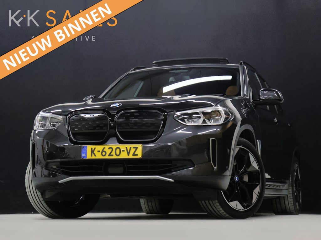 BMW iX3 High Executive 80 kWh [SCHUIFKANTELDAK, HARMAN KARDON, ADAPTIVE CRUISE, APPLE CARPLAY, ANDROID, STOELVERWARMING, MEMORY SEATS, 360 CAMERA VOOR + ACHTER, DIGITAL DASH, HEADUP DISPLAY, ELEKTRISCHE ACHTERKLEP, LEDER,
