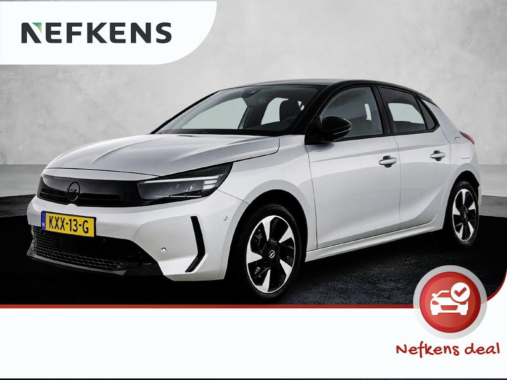 Opel Corsa-e Electric 156pk Long Range GS 51 kWh Automaat | Navigatie | Camera | Climate Control | Dodehoekdetectie | Cruise Control | Getint Glas | Draadloze Telefoonlader | 17"LMV |