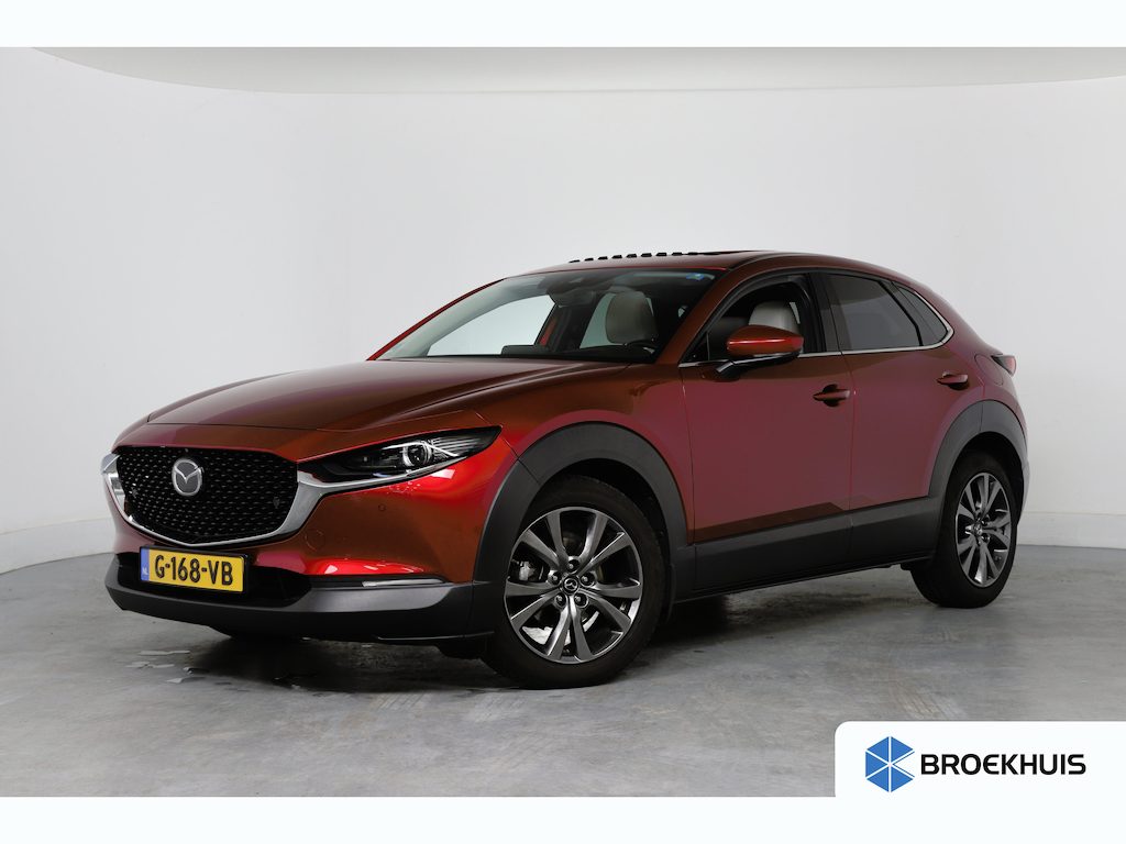 Mazda CX-30 2.0 e-SkyActiv-X M Hybrid Luxury | Schuif-/Kanteldak | Bose | Elektr Stoel + Mem | Adaptive Cruise | Leder | Stoel-/Stuurverwarming | 360 Camera | Head-Up