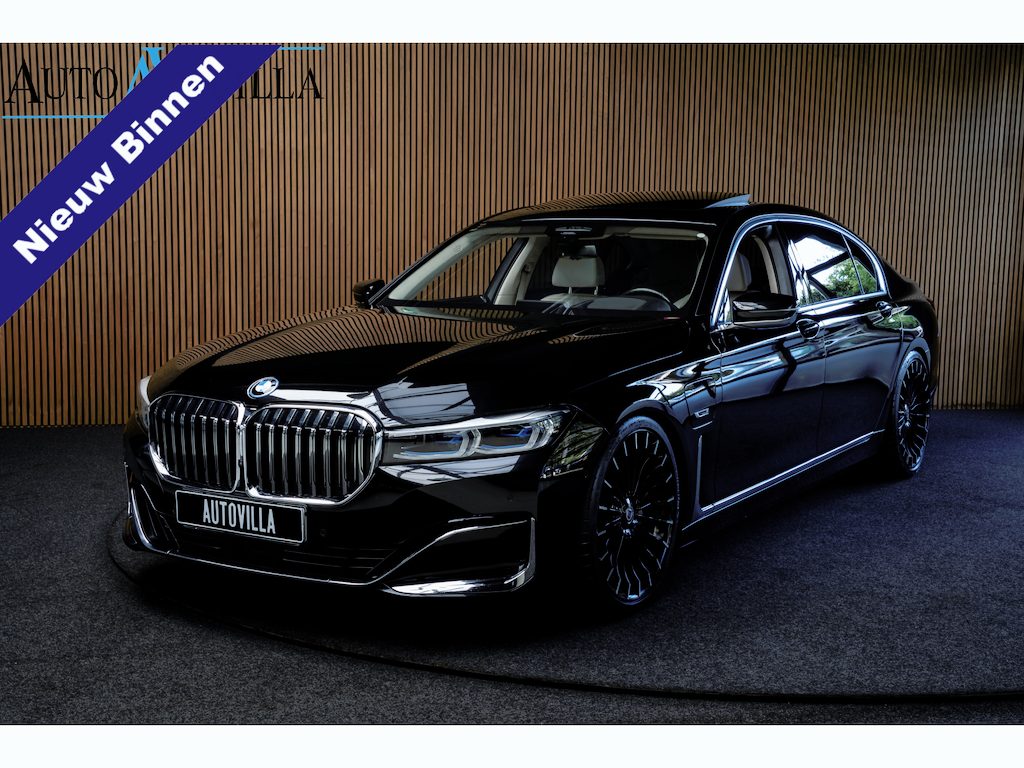 BMW 7-Serie 745Le xDrive Executive Lounge HUD 360 ° Matrix ACC Leder Navi PDC Memory seats Elektr. bedienbaar achterklep Sky lounge Stoelventilatie voor & achter Stoelverwarming voor & achter TV tuner Harman Kardon Softclose Entertainment system achter LM velgen